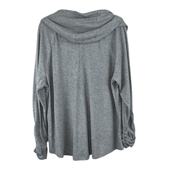 Calvin Klein Performance Ruched Sleeve Zip Up Gray Athletic Hoodie 2X NWT - Picture 3 of 12